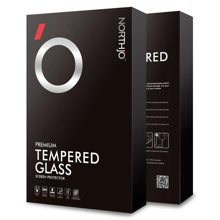 NORTHJO A+ For iPhone 15 Screen Protector Full Glue Silk Printing High Aluminum-silicon Glass Film - Black - 4