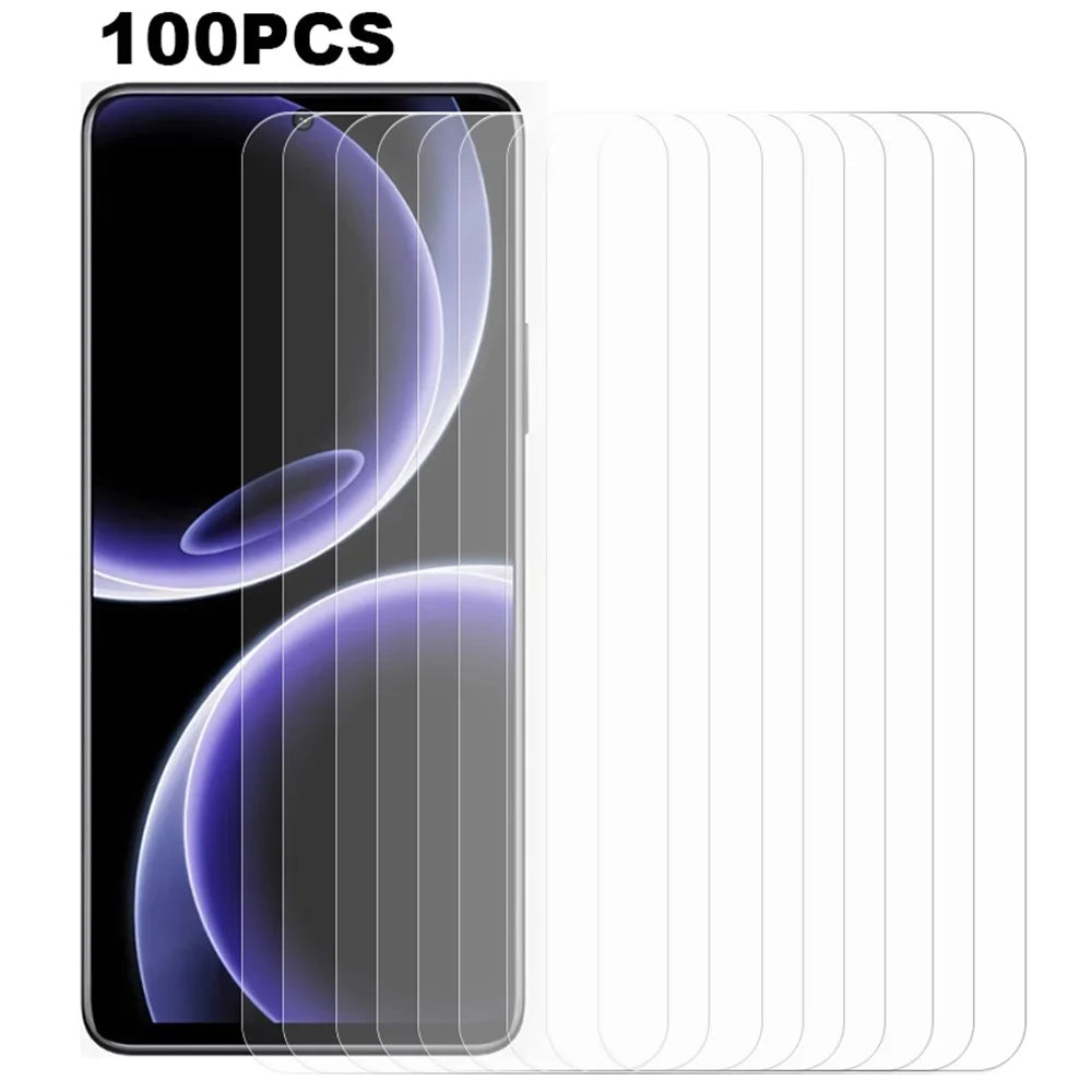 100Pcs For Honor X40 GT Racing Super Transparent Screen Film Tempered Glass Phone Screen Protector (No Package, with Wipes Set, Dust-absorber, Guide Sticker) - 1