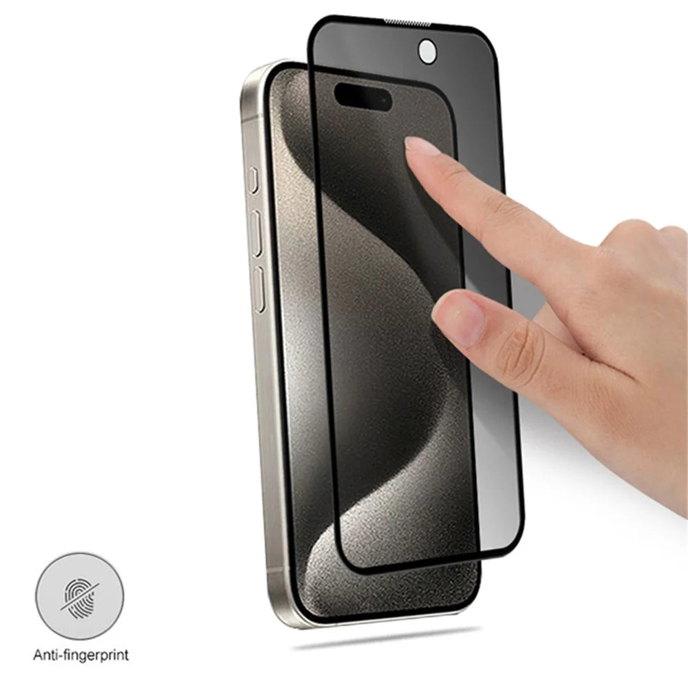MOCOLO For iPhone 15 Pro Max Anti-Spy Tempered Glass Screen Film Full Glue 3D Arc Edge Screen Protector - 3