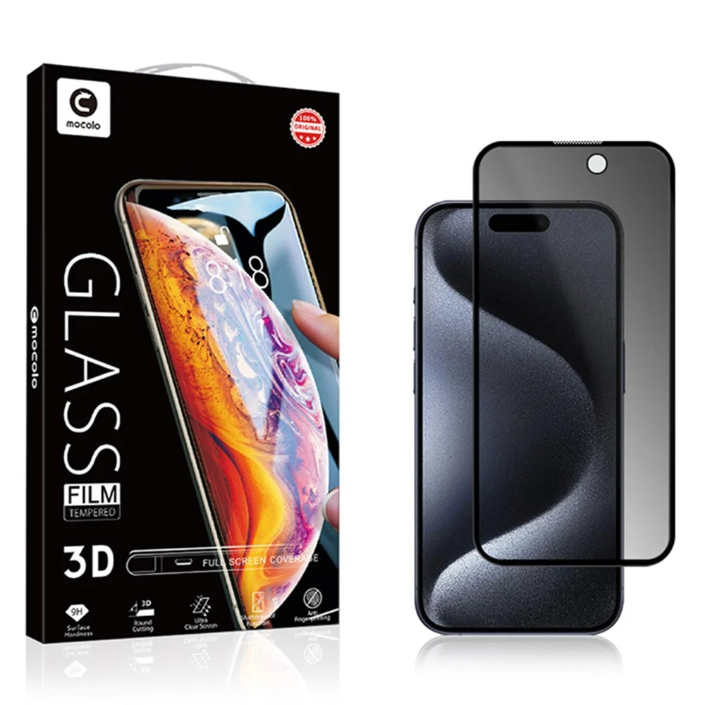 MOCOLO For iPhone 15 Pro Max Anti-Spy Tempered Glass Screen Film Full Glue 3D Arc Edge Screen Protector - 6
