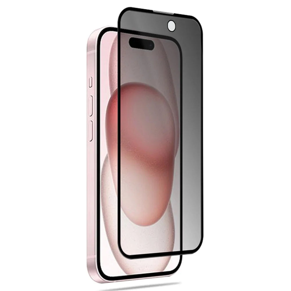 MOCOLO Tempered Glass Screen Protector for iPhone 15 Full Glue 3D Arc Edge Anti-Spy Screen Film - 3