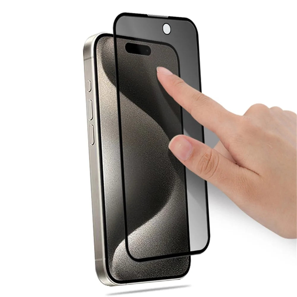 MOCOLO Anti-Spy Screen Protector for iPhone 15 Pro Full Glue 3D Arc Edge Tempered Glass Screen Film - 4