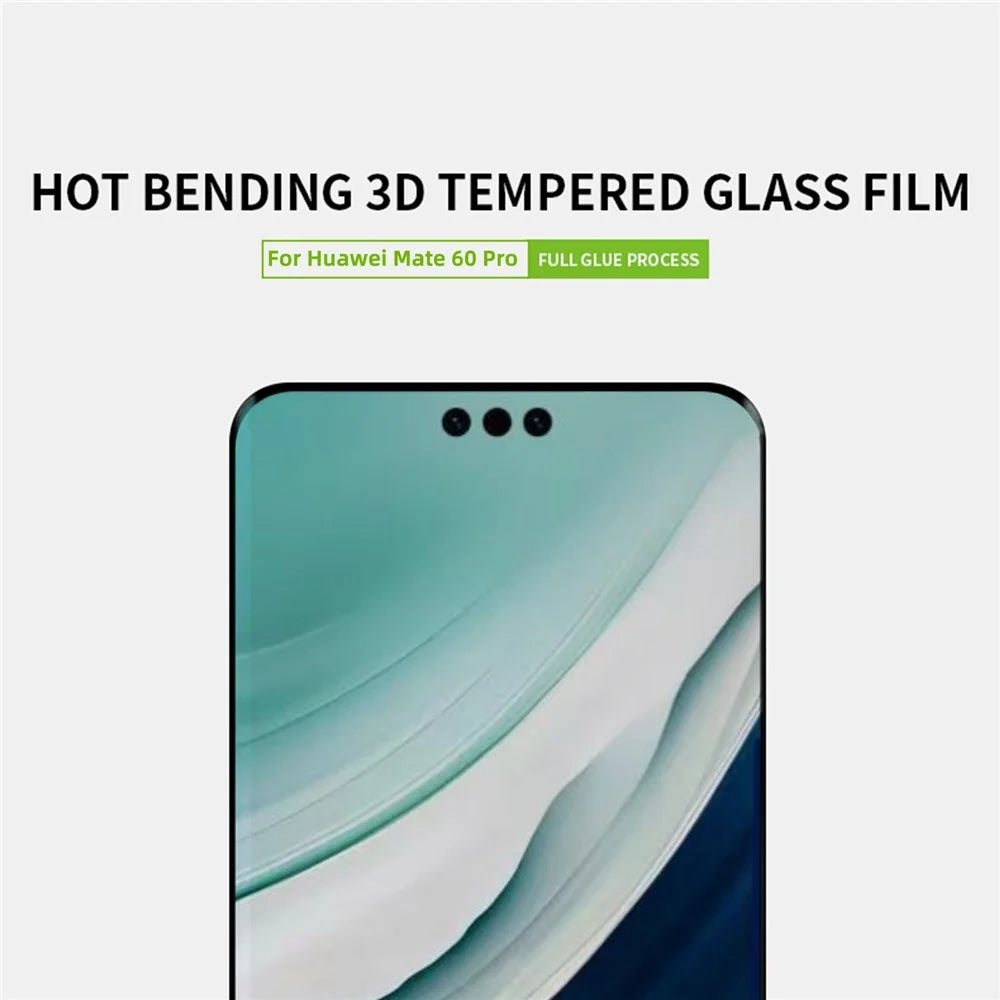 PINWUYO 3D Curved Tempered Glass Film for Huawei Mate 60 Pro / 60 Pro+ Screen Protector Hot Bending Film - 3