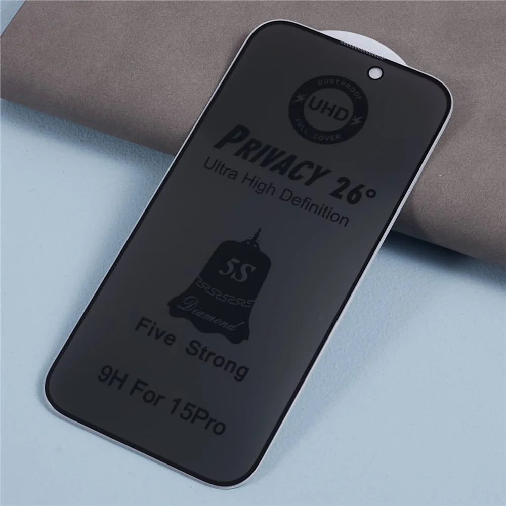 Anti-spy Privacy Screen Protector For iPhone 15 Plus Tempered Glass Film with Anti-dust Net - 3