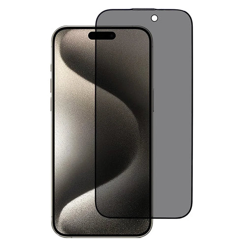 Anti-spy Film for iPhone 15 , Silk Printing Black Edge Corning Gorilla Glass Screen Protector - 1