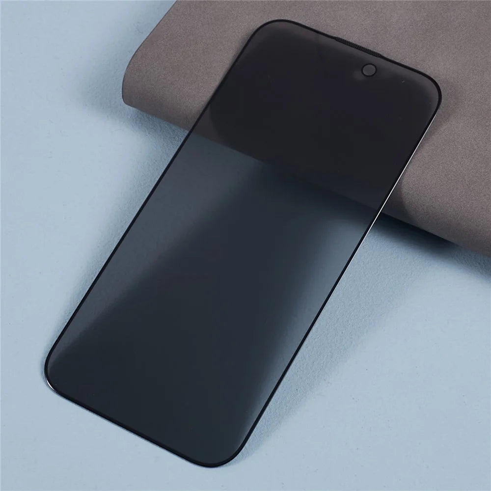 Anti-spy Film for iPhone 15 , Silk Printing Black Edge Corning Gorilla Glass Screen Protector - 4
