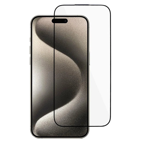 For iPhone 15 Pro HD Clear Film Corning Gorilla Glass Silk Printing Black Edge Screen Protector - 1