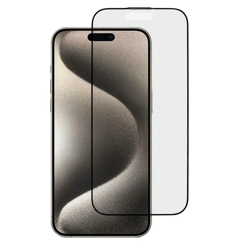 For iPhone 15 Pro Anti-explosion Matte Corning Gorilla Glass Screen Protector Silk Printing Black Edge Film - 1