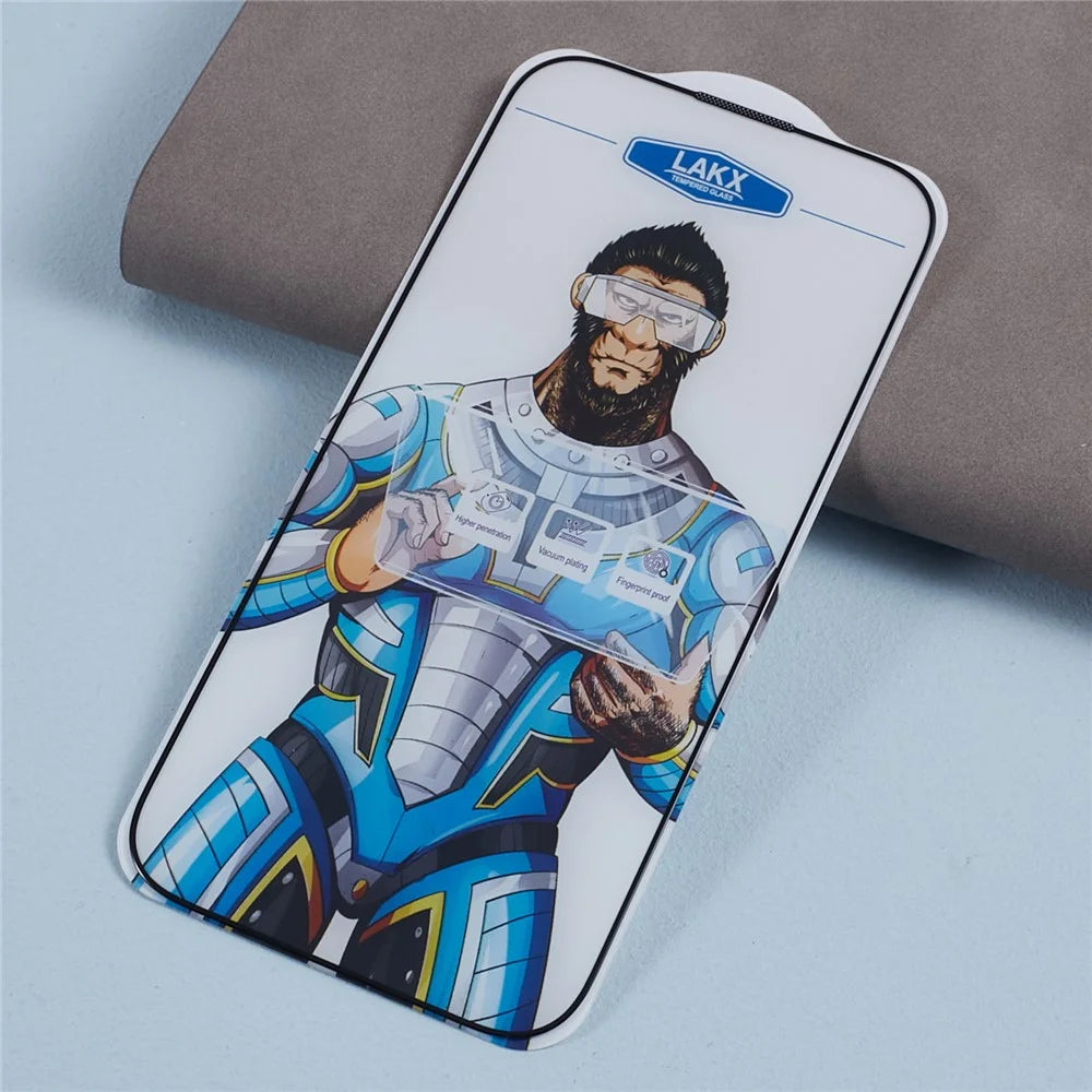 For iPhone 15 Pro Anti-explosion Matte Corning Gorilla Glass Screen Protector Silk Printing Black Edge Film - 3