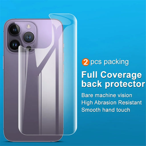 IMAK 2Pcs  /  Set Hydrogel Film III for iPhone 15 Pro Max Back Protector TPU Transparent Phone Back Film - 2