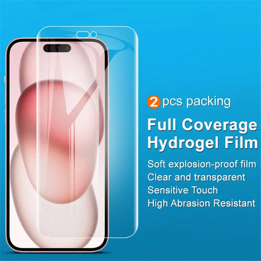 IMAK 2Pcs  /  Set Hydrogel Film III for iPhone 15 Plus TPU Film Ultra Clear Phone Screen Protector - 2