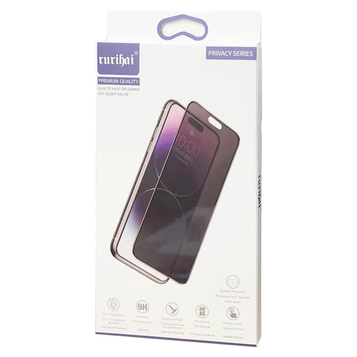 RURIHAI For iPhone 15 Pro Max Anti-Spy AGC Glass Film Anti-Dust Full Screen Protector - 3