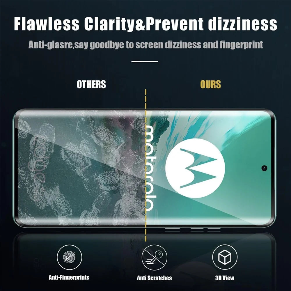 For Motorola Edge 40 Neo 5G 3D Curved Screen Protector Side Glue Touch Sensitive Tempered Glass Film - 4