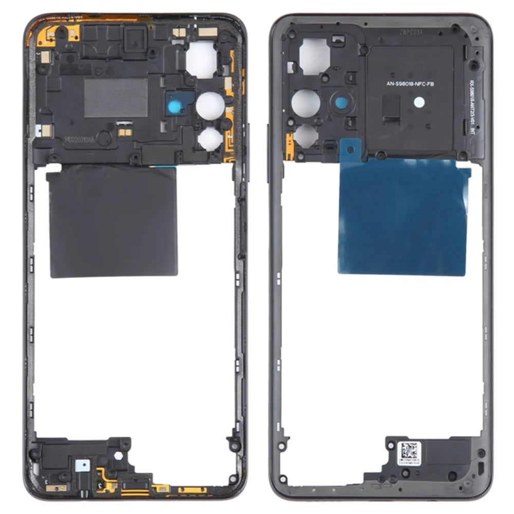 For Xiaomi Redmi Note 11S 5G OEM Middle Housing Plate Frame Part (without Logo) - Black - 1
