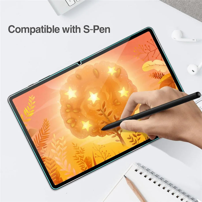 For Samsung Galaxy Tab S9 FE+ Tablet Screen Protector Arc Edge Tempered Glass HD Clear Film - 5