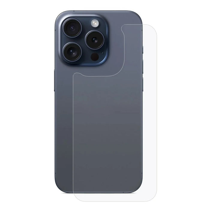 For iPhone 15 Pro Tempered Glass Phone Back Protector 0.3mm Arc Edge HD Clear Back Film - 1