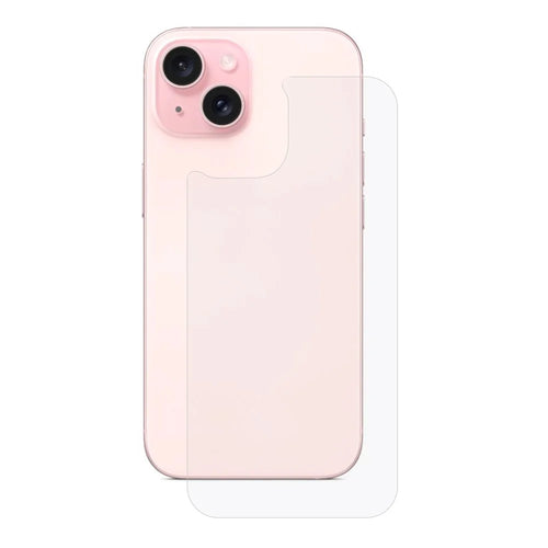 For iPhone 15 Back Protector 0.3mm Arc Edge HD Clear Tempered Glass Phone Back Film - 1