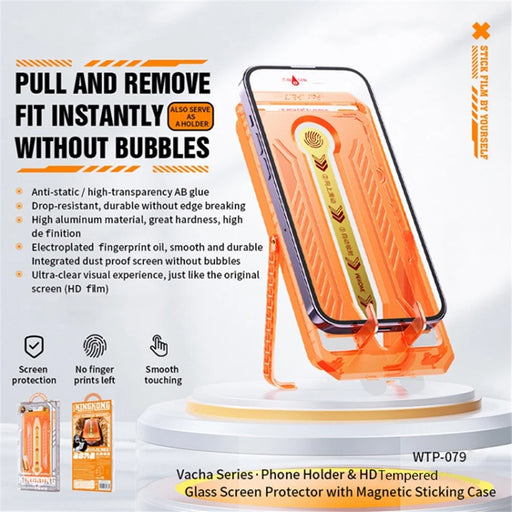WEKOME WTP-079 For iPhone 15 Pro High Aluminium-silicon Glass Screen Film with Installation Tool Clear Phone Front Screen Protector - 2