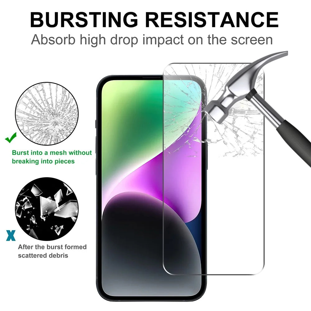 For Motorola Moto G14 4G High Aluminum-silicon Glass Screen Protector 0.2mm Clear Arc Edges 9H Anti-Scratch Film - 3