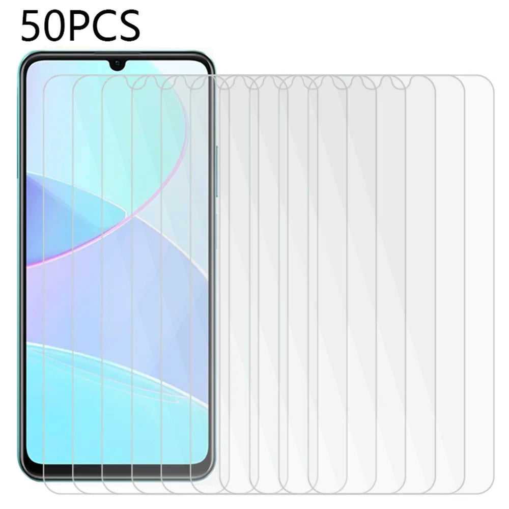 50Pcs For Realme C53 (Global) / C53 (India) / C51 Shockproof Tempered Glass Film Clear Phone Screen Protector (No Package, with Wipes Set, Dust-absorber, Guide Sticker) - 1