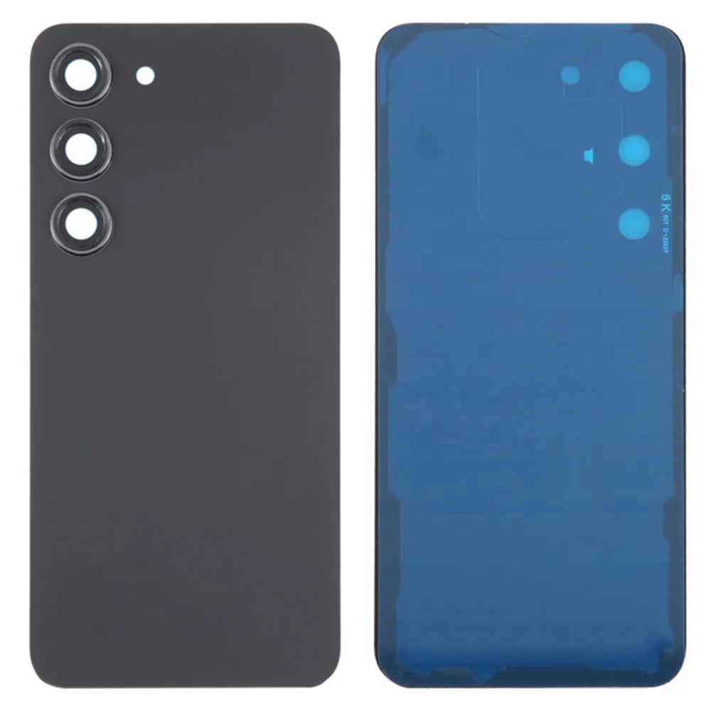 For Samsung Galaxy S23 S911 Battery Housing with Adhesive Sticker + Camera Lens Cover (without Logo) - Black - 1