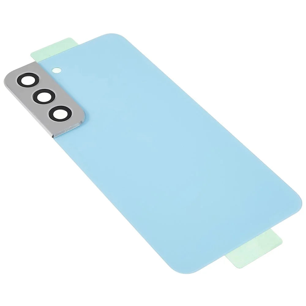 For Samsung Galaxy S22 5G S901 Battery Housing with Adhesive Sticker + Lens Cover Spare Part (without Logo) - Blue - 4