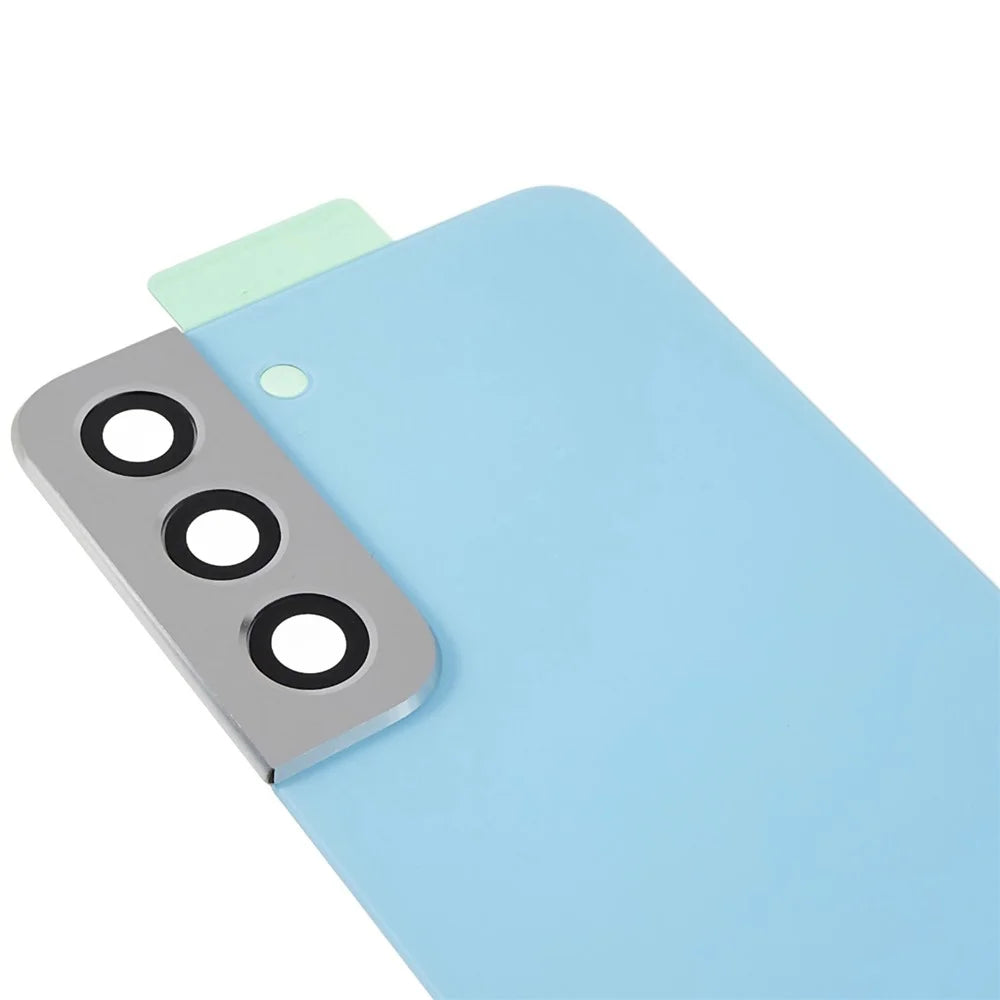 For Samsung Galaxy S22 5G S901 Battery Housing with Adhesive Sticker + Lens Cover Spare Part (without Logo) - Blue - 6