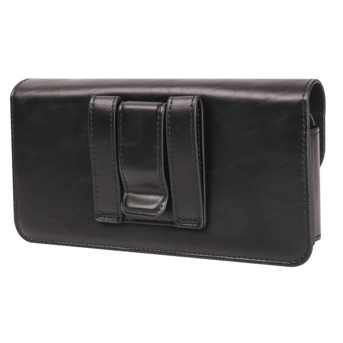 6.7-6.9 inch Cell Phone Belt Bag Anti-Drop PU Leather Waist Phone Pouch with Magnetic Closure - Black  /  Brown - 2
