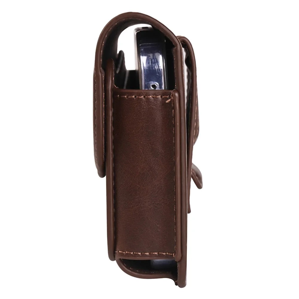 6.1 inch Mobile Phone Waist Bag with Magnetic Closure PU Leather Phone Belt Pouch - Brown - 5