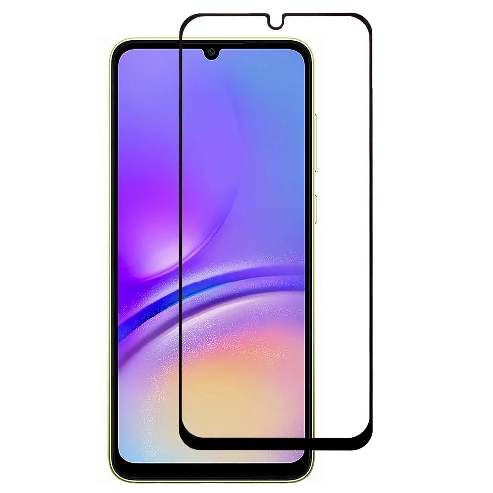 For Samsung Galaxy A05 4G Tempered Glass Electroplating Anti-Fingerprint Silk Printing Full Glue Screen Protector - 1