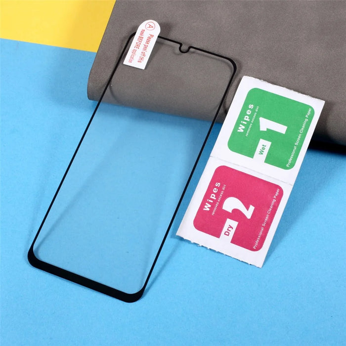For Samsung Galaxy A05 4G Tempered Glass Electroplating Anti-Fingerprint Silk Printing Full Glue Screen Protector - 6