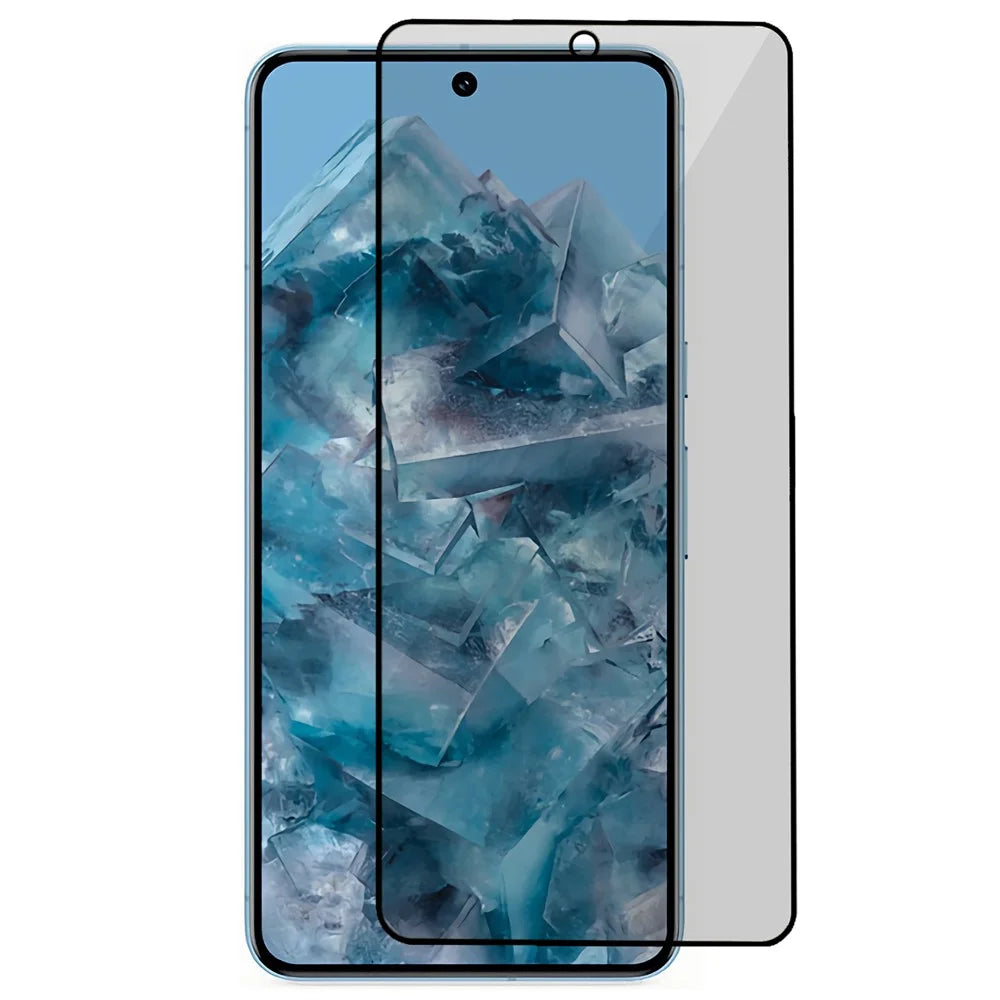 For Google Pixel 8 Pro 180 Degree Anti-Peep Tempered Glass Black Edge Privacy Protection Full Screen Protector, Full Glue - Black - 1