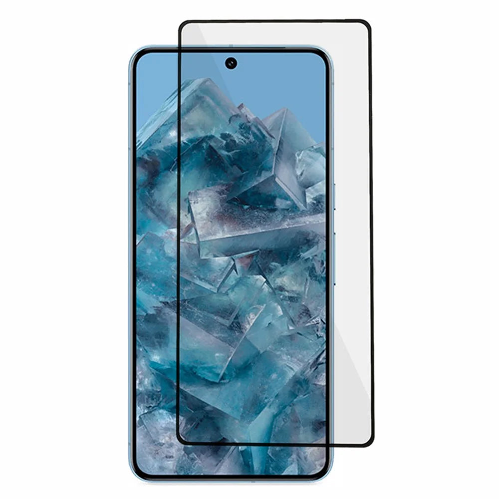 For Google Pixel 8 Pro Tempered Glass Electroplating Anti-Fingerprint Silk Printing Full Glue Screen Protector - 1
