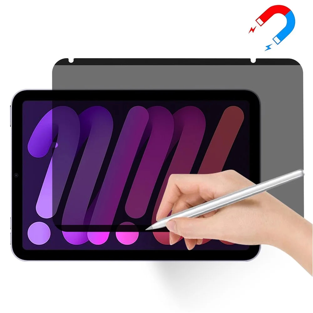 For iPad mini (2024) / mini (2021) Anti-Spy PET Screen Protector Reusable Matte Magnetic PET Screen Film - 1