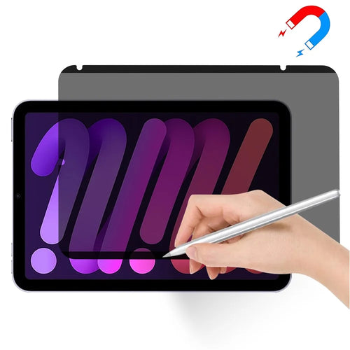 For iPad mini (2024) / mini (2021) Anti-Spy PET Screen Protector Reusable Matte Magnetic PET Screen Film - 1