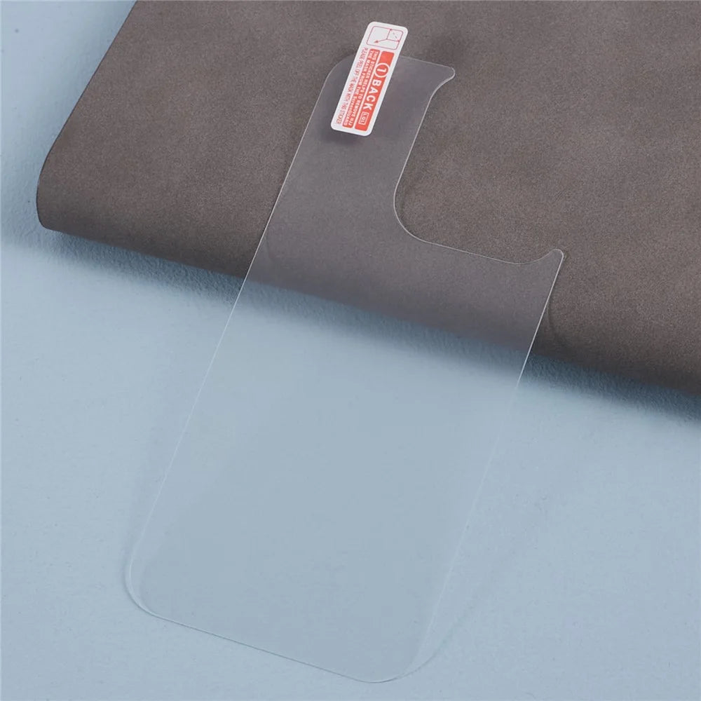 For iPhone 15 Pro Back Protector Straight Edge Tempered Glass Phone Back Film - 3
