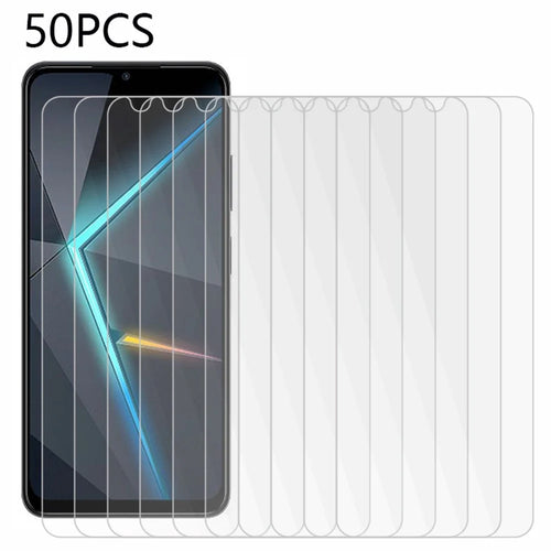 50Pcs for ZTE nubia Neo 5G Screen Protector High Definition Tempered Glass Screen Film (No Package, with Wipes Set, Dust-absorber, Guide Sticker) - 1