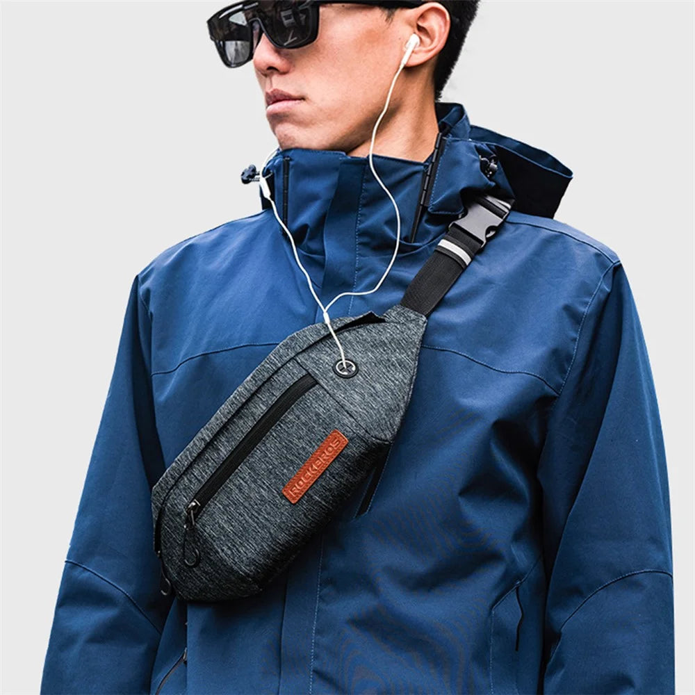 ROCKBROS H33 Polyester Waist Bag Adjustable Crossbody Bag Portable Cycling Camping Chest Bag - 3