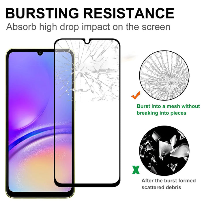 For Samsung Galaxy A05 4G AGC Tempered Glass with Black Edge Full Glue Full Coverage Screen Protector - 4