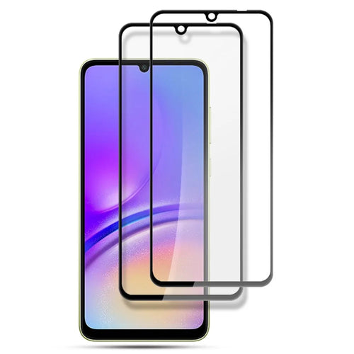 AMORUS 2Pcs For Samsung Galaxy A05 4G Silk Printing Tempered Glass Film Full Glue Full Screen Protector - Black - 1
