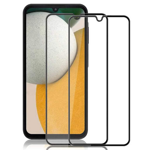 AMORUS 2Pcs For Samsung Galaxy A15 4G Full Glue Silk Printing Tempered Glass Film Full Screen Protector - Black - 1