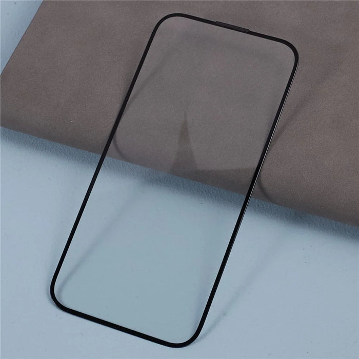 For iPhone 15 Tempered Glass Screen Protector with Dust-Proof Net Full Cover Black Edge Silk Printing Clear Screen Film - 4