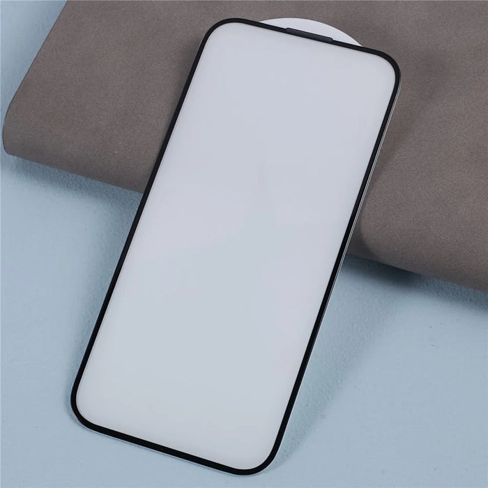 For iPhone 15 Pro Max Tempered Glass Screen Protector with Dust-Proof Net Black Edge Silk Printing Full Cover Clear Screen Film - 3