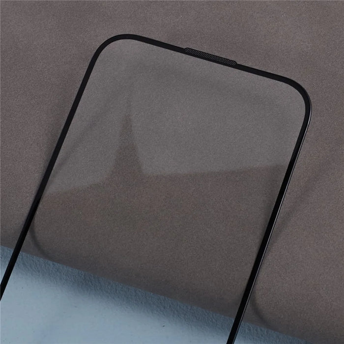 For iPhone 15 Pro Max Tempered Glass Screen Protector with Dust-Proof Net Black Edge Silk Printing Full Cover Clear Screen Film - 5