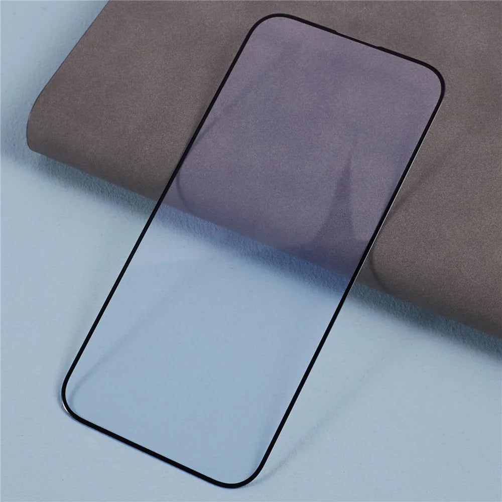 For iPhone 15 Plus Anti-blue-ray Screen Protector Black Edge Silk Printing Ultra Clear Tempered Glass Film - 4