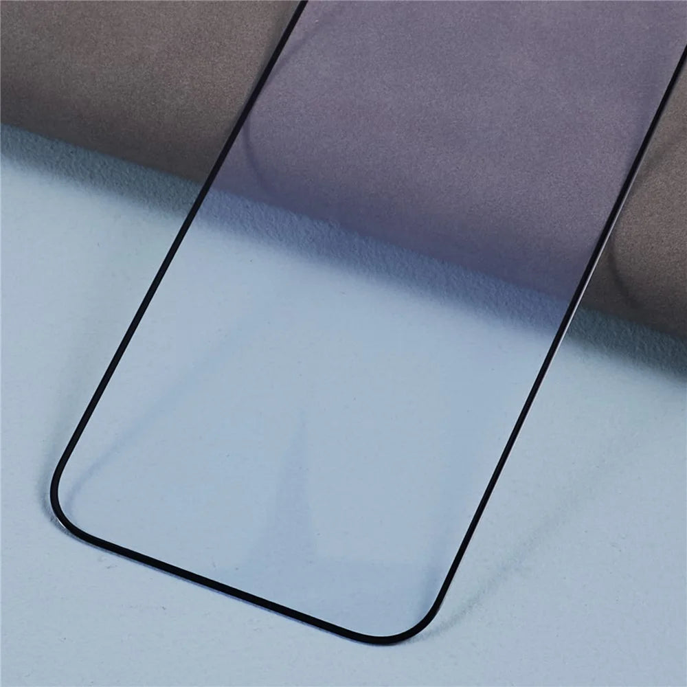 For iPhone 15 Plus Anti-blue-ray Screen Protector Black Edge Silk Printing Ultra Clear Tempered Glass Film - 6