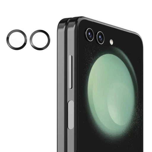 NILLKIN 2Pcs / Set For Samsung Galaxy Z Flip 5G Lens Film Aluminum Frame+Tempered Glass Camera Lens Protector - 1