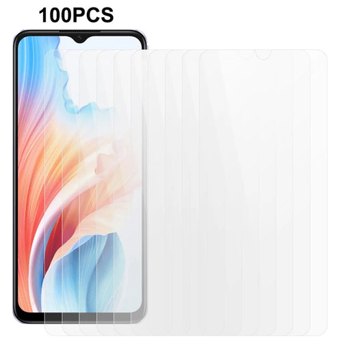100Pcs For Oppo A2m 5G / A18 4G / A38 4G Screen Guard Film HD Clear Tempered Glass Screen Protector (No Package, with Wipes Set, Dust-absorber, Guide Sticker) - 1