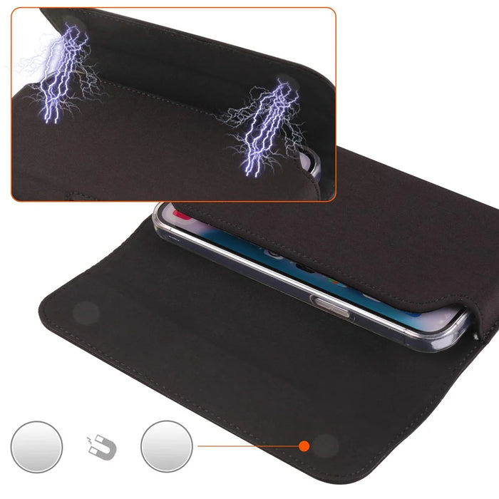 6.1 inch Phone Holster Magnetic Closure Waist Pack Nylon Waterproof Cell Phone Belt Pouch Case - 7