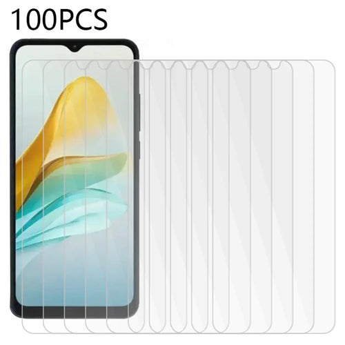 100Pcs for ZTE Blade A53 Pro Tempered Glass Screen Protector Ultra Clear Screen Film (No Package, with Wipes Set, Dust-absorber, Guide Sticker) - 1